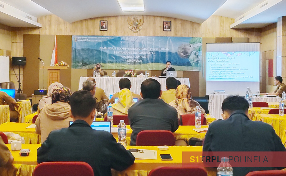 dosen prodi TRPL Polinela narasumber bimtek transformasi digitalisasi penyuluh pertanian lampung
